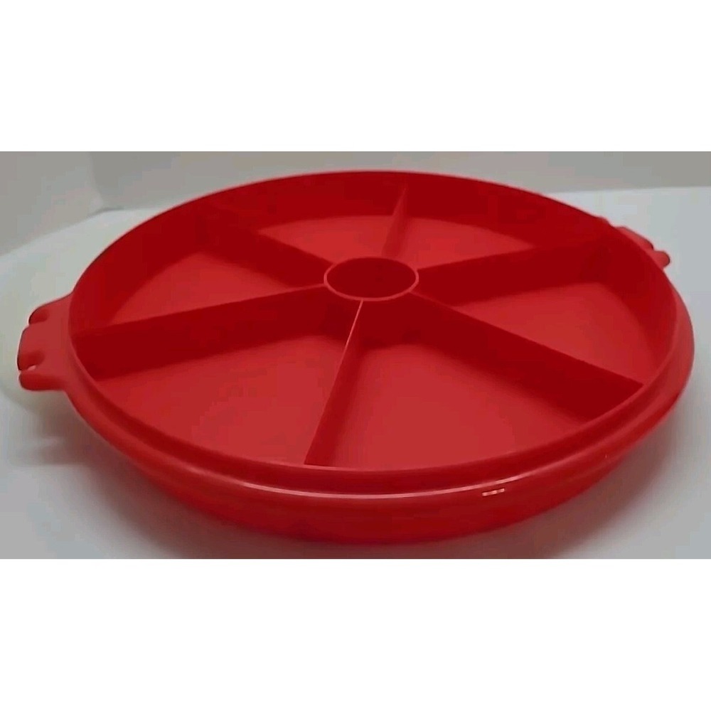 Tupperware Divided Serving Dish With Lid 405-9 No‎ Handle Vintage Made In USA